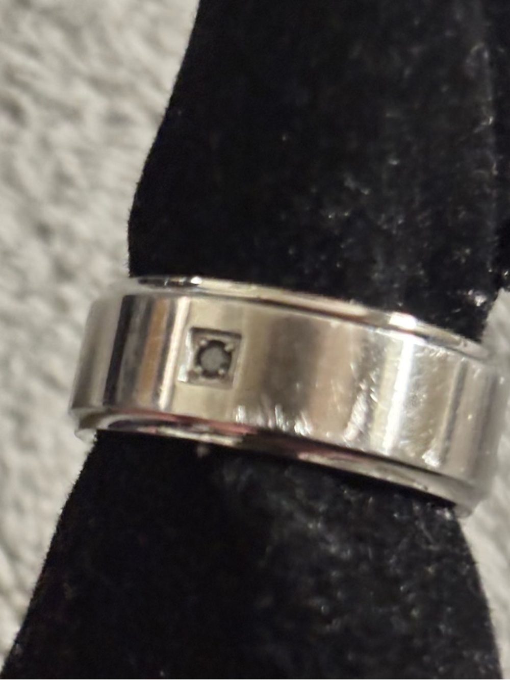 Micheal Hill Tungsten Cobalt With Grey Diamond Ring - Picture 2 of 10
